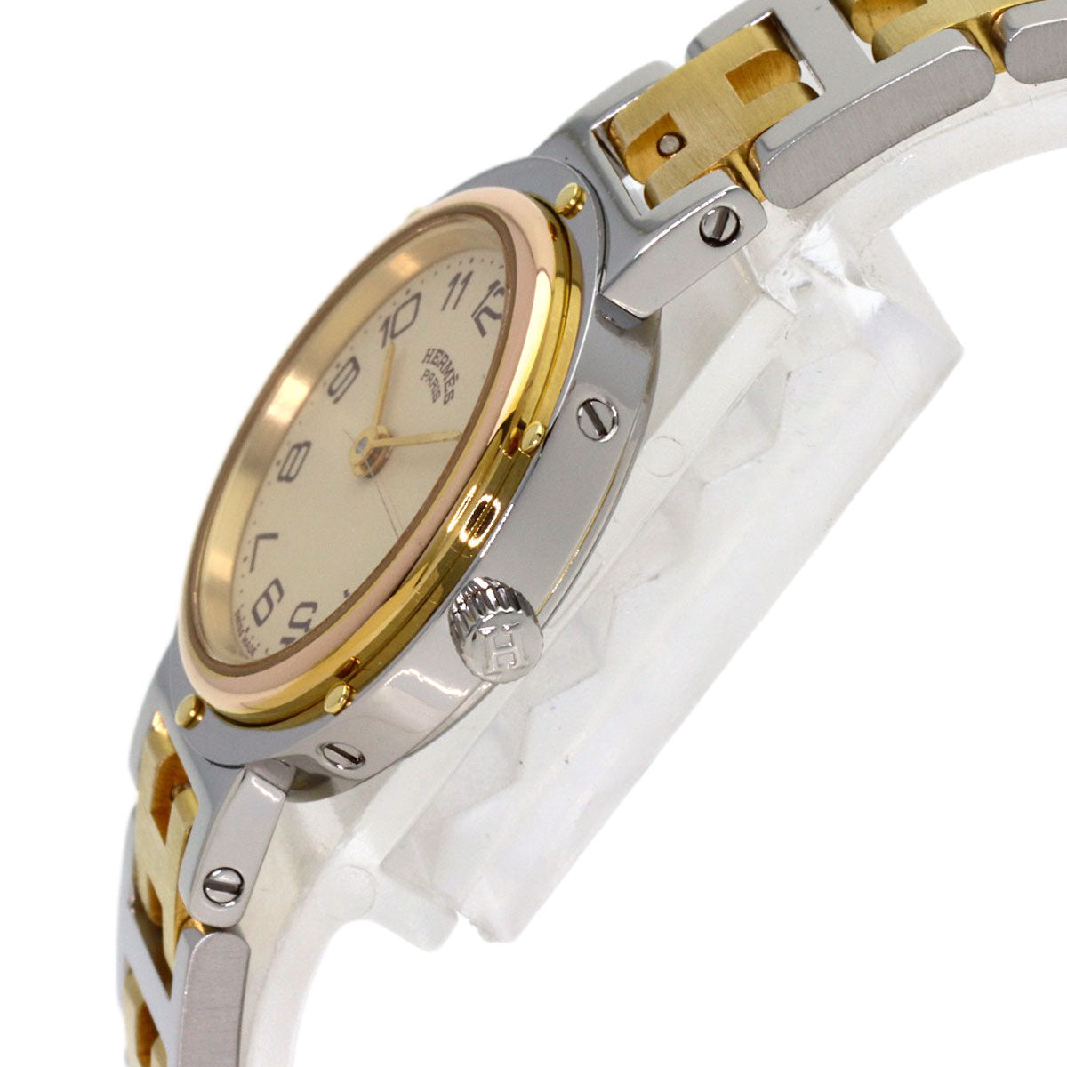 HERMES Clipper Watches Stainless Steel/SSxGP Ladies