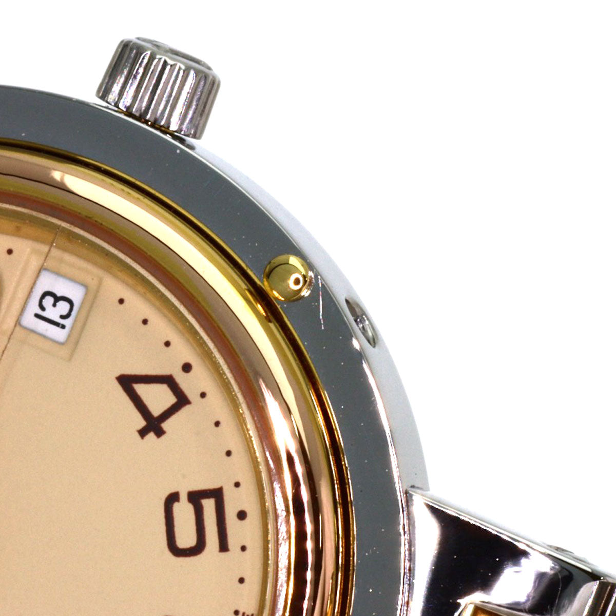 HERMES Clipper Watches Stainless Steel/SSxGP Ladies