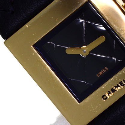CHANEL Matelasse Watches H0109 K18 Yellow Gold/Leather Ladies
