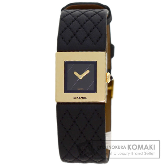 CHANEL Matelasse Watches H0109 K18 Yellow Gold/Leather Ladies