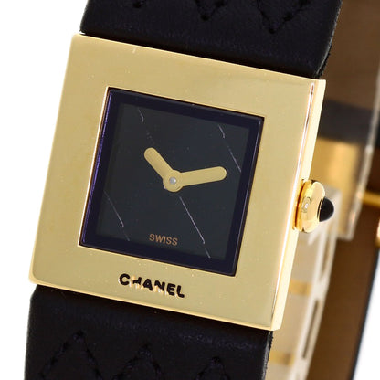 CHANEL Matelasse Watches H0109 K18 Yellow Gold/Leather Ladies