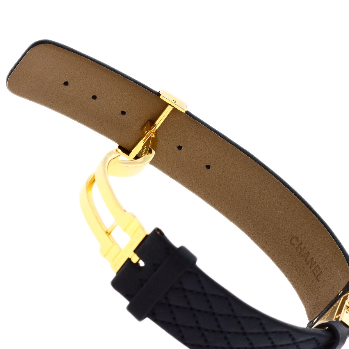 CHANEL Matelasse Watches H0109 K18 Yellow Gold/Leather Ladies