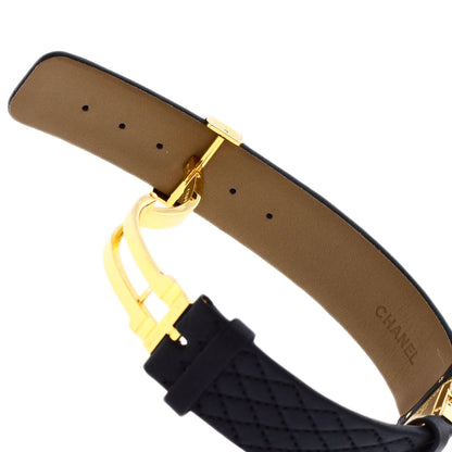 CHANEL Matelasse Watches H0109 K18 Yellow Gold/Leather Ladies