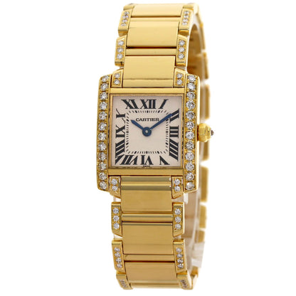CARTIER Tank Française SM Bracelet with Aftermarket Diamonds Watches WE1001R K18 Yellow Gold/K18YGxDiamond Ladies