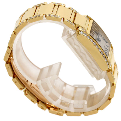 CARTIER Tank Française SM Bracelet with Aftermarket Diamonds Watches WE1001R K18 Yellow Gold/K18YGxDiamond Ladies