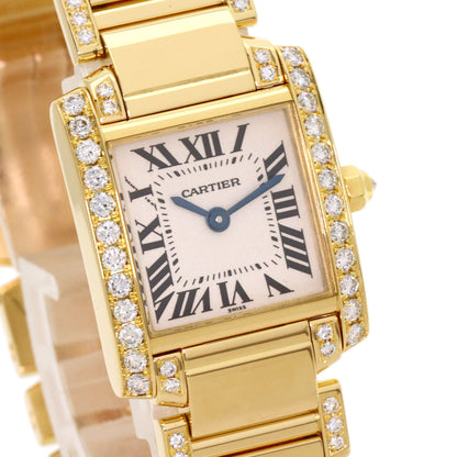 CARTIER Tank Française SM Bracelet with Aftermarket Diamonds Watches WE1001R K18 Yellow Gold/K18YGxDiamond Ladies