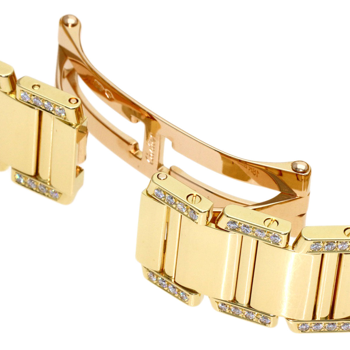 CARTIER Tank Française SM Bracelet with Aftermarket Diamonds Watches WE1001R K18 Yellow Gold/K18YGxDiamond Ladies