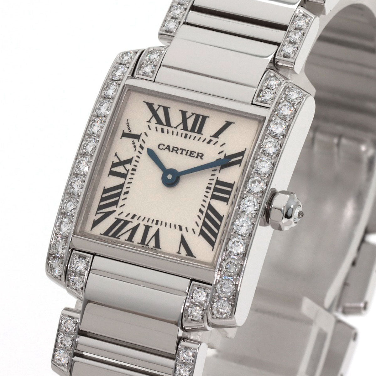 CARTIER Tank Française SM Genuine Diamond Watches WE1002SC K18 White Gold/K18WGxDiamond Ladies