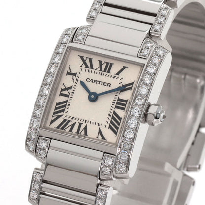 CARTIER Tank Française SM Genuine Diamond Watches WE1002SC K18 White Gold/K18WGxDiamond Ladies