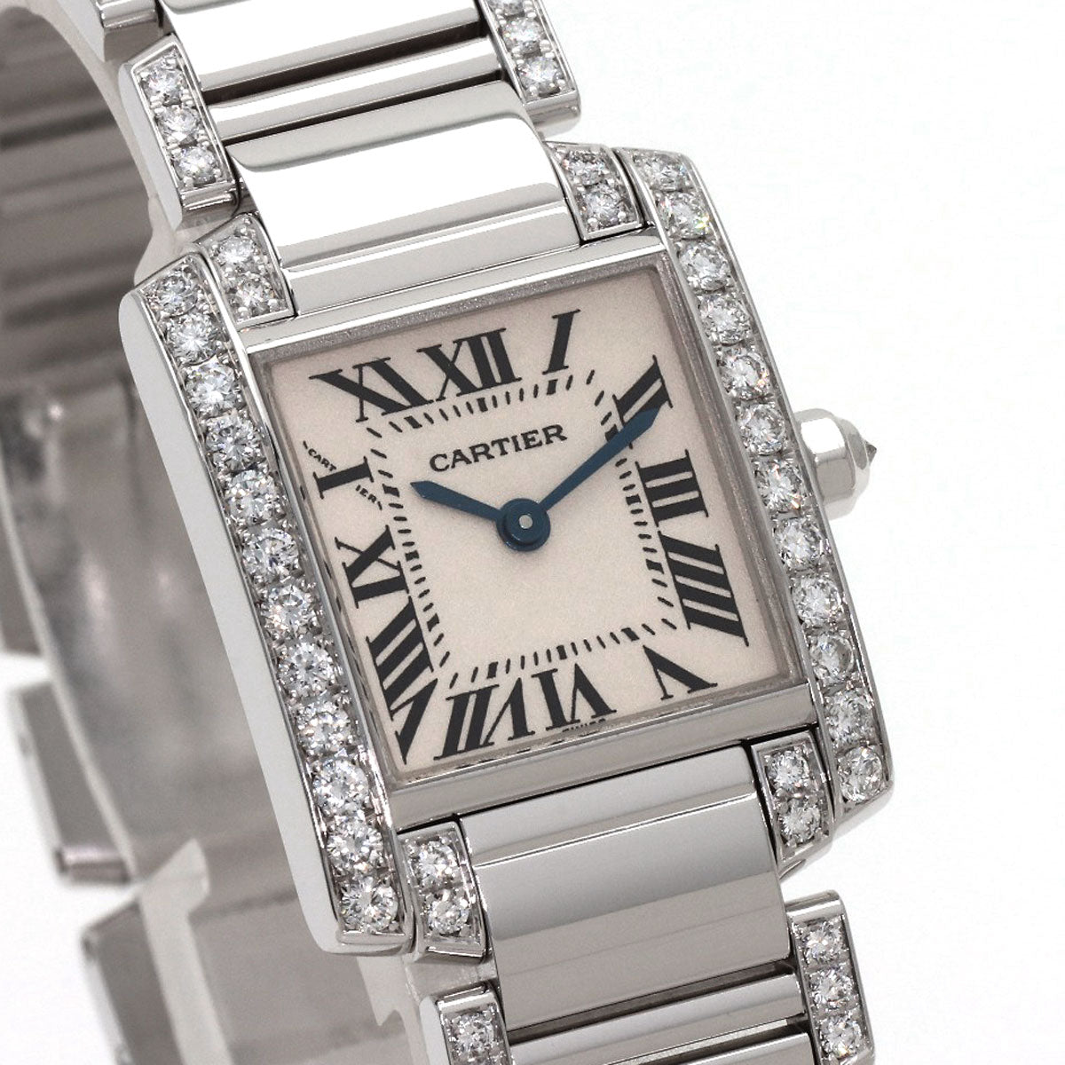 CARTIER Tank Française SM Genuine Diamond Watches WE1002SC K18 White Gold/K18WGxDiamond Ladies