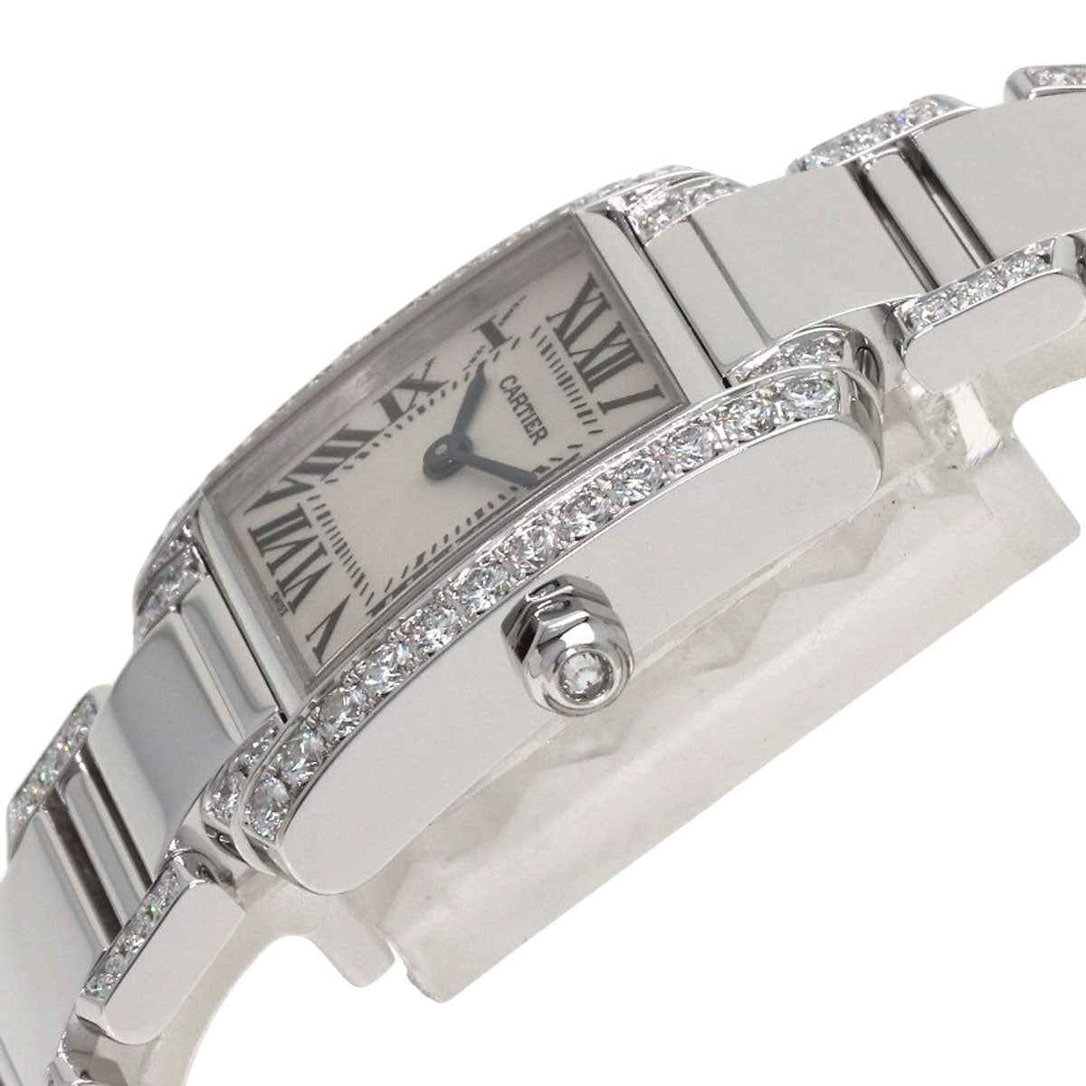 CARTIER Tank Française SM Genuine Diamond Watches WE1002SC K18 White Gold/K18WGxDiamond Ladies