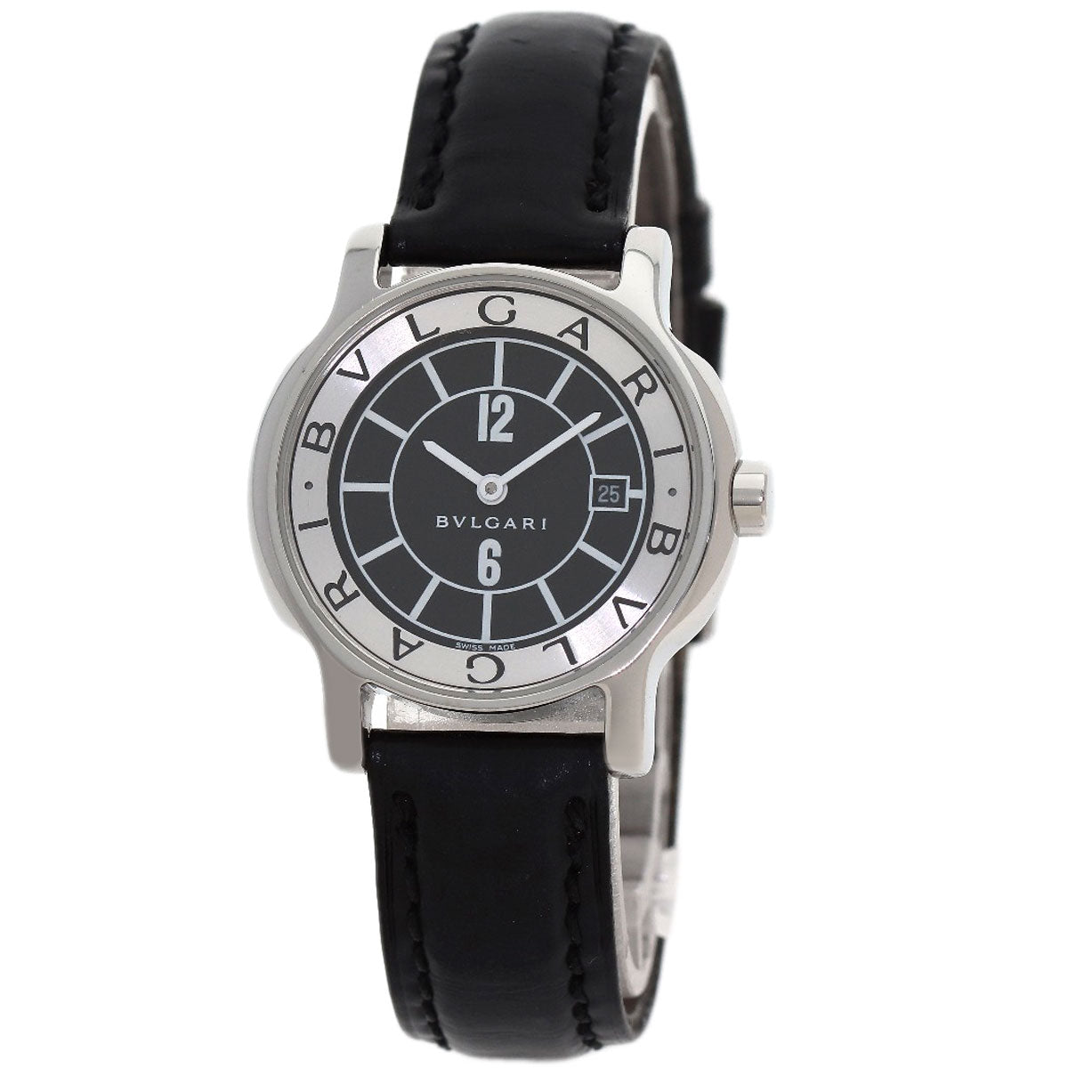 BVLGARI Solo tempo Watches ST29SLD Stainless Steel/Leather Ladies