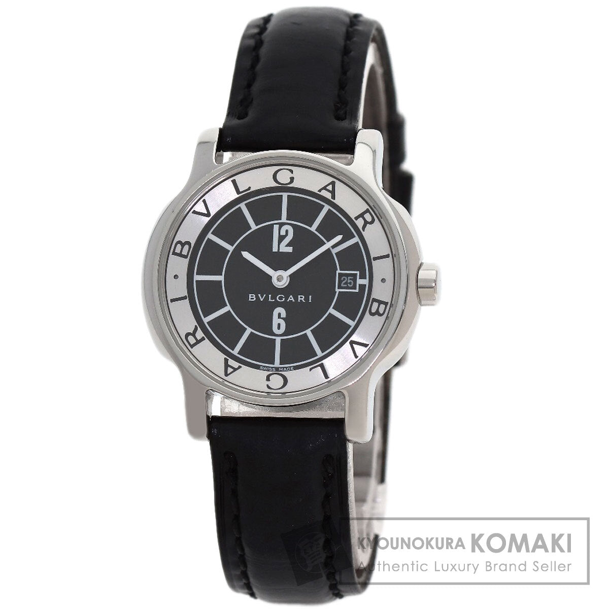 BVLGARI Solo tempo Watches ST29SLD Stainless Steel/Leather Ladies
