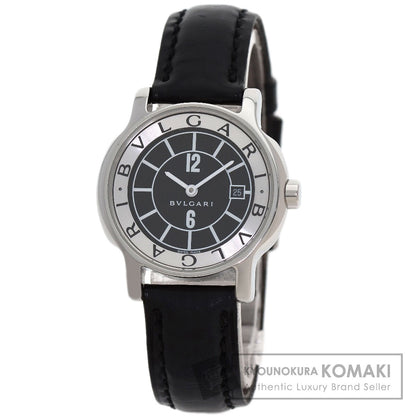 BVLGARI Solo tempo Watches ST29SLD Stainless Steel/Leather Ladies