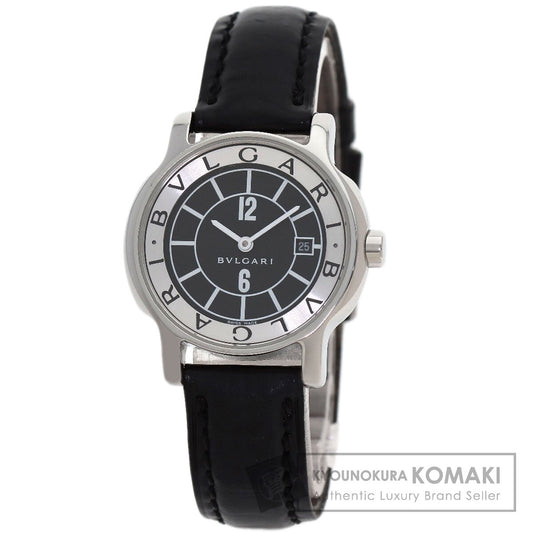 BVLGARI Solo tempo Watches ST29SLD Stainless Steel/Leather Ladies