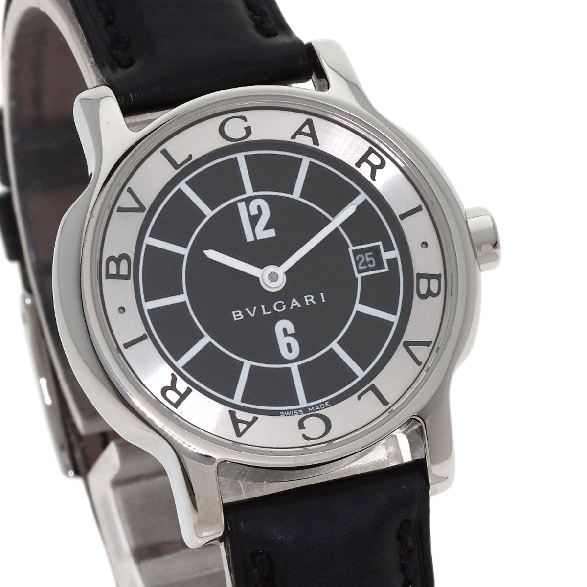 BVLGARI Solo tempo Watches ST29SLD Stainless Steel/Leather Ladies