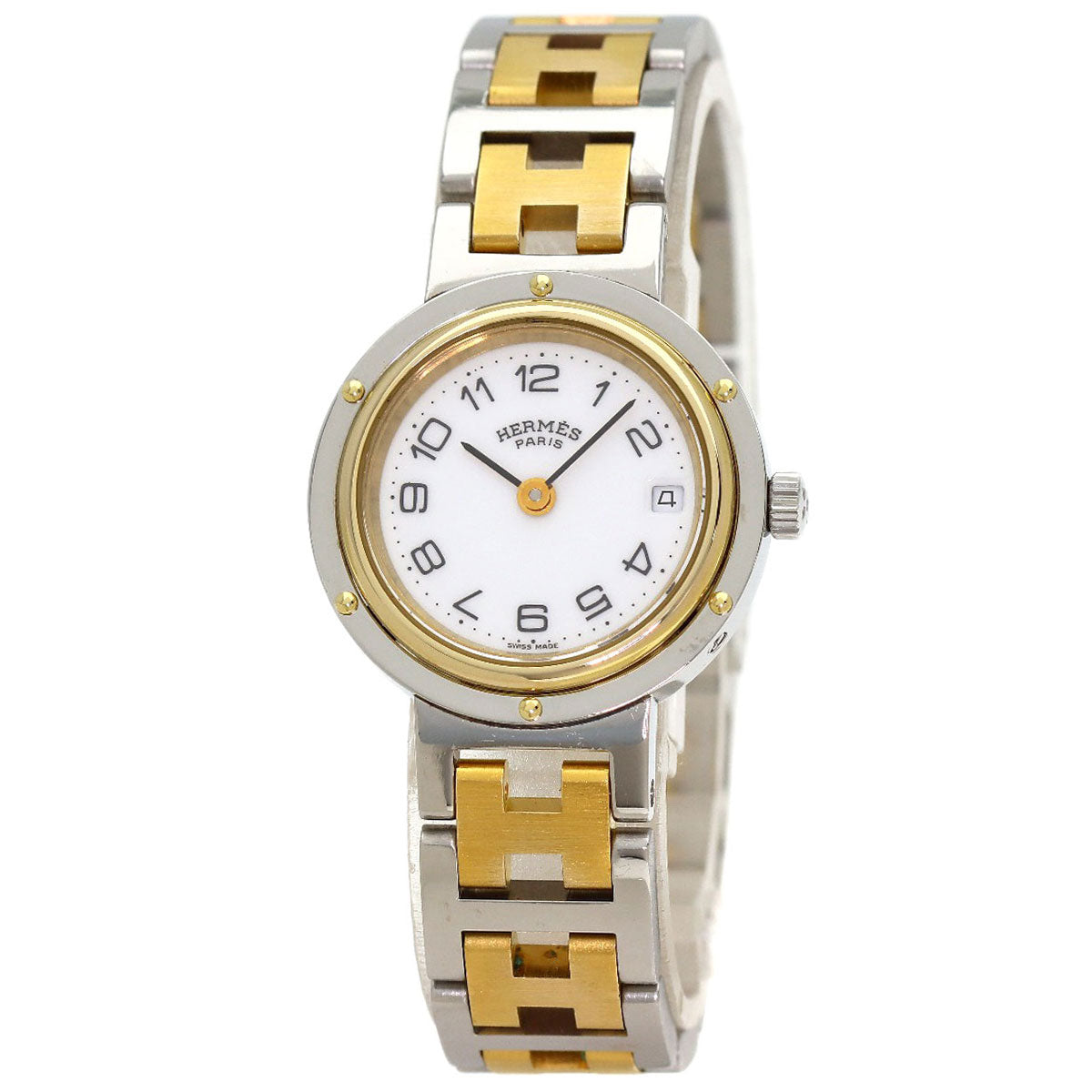 HERMES Clipper Watches Stainless Steel/SSxGP Ladies