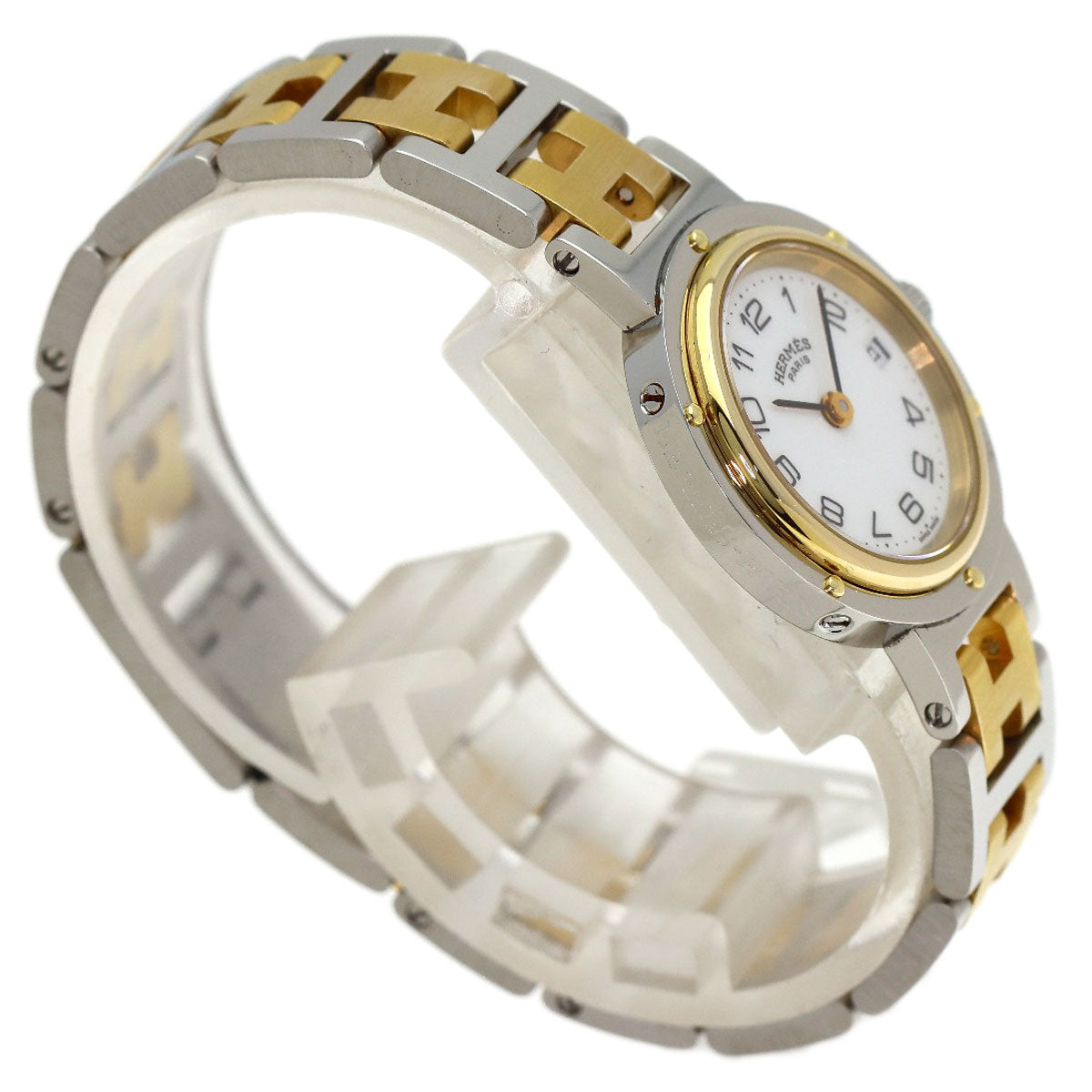 HERMES Clipper Watches Stainless Steel/SSxGP Ladies