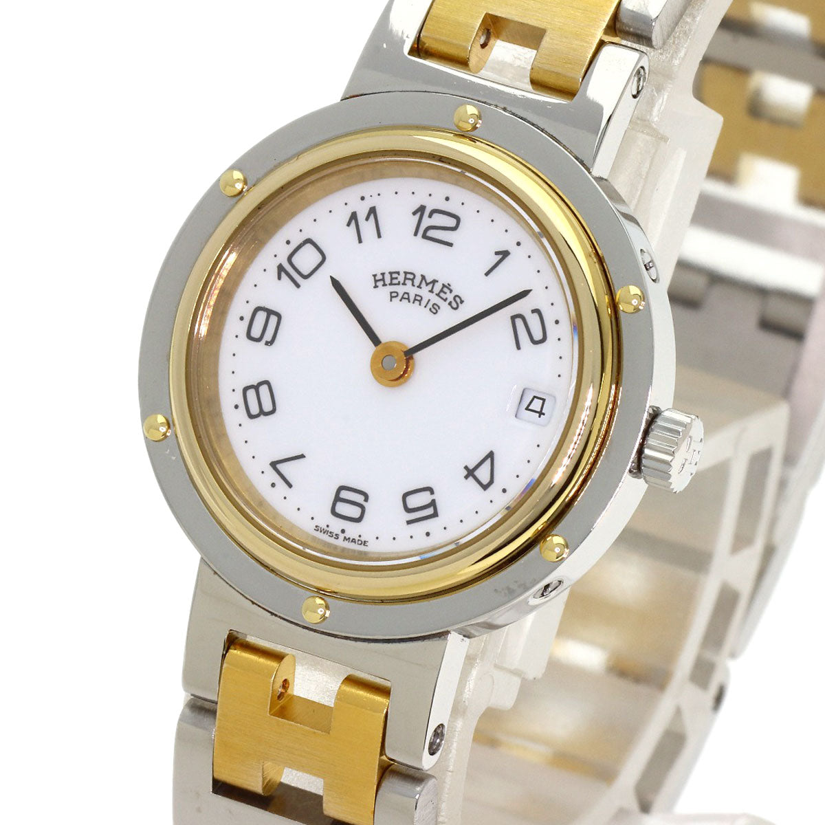 HERMES Clipper Watches Stainless Steel/SSxGP Ladies