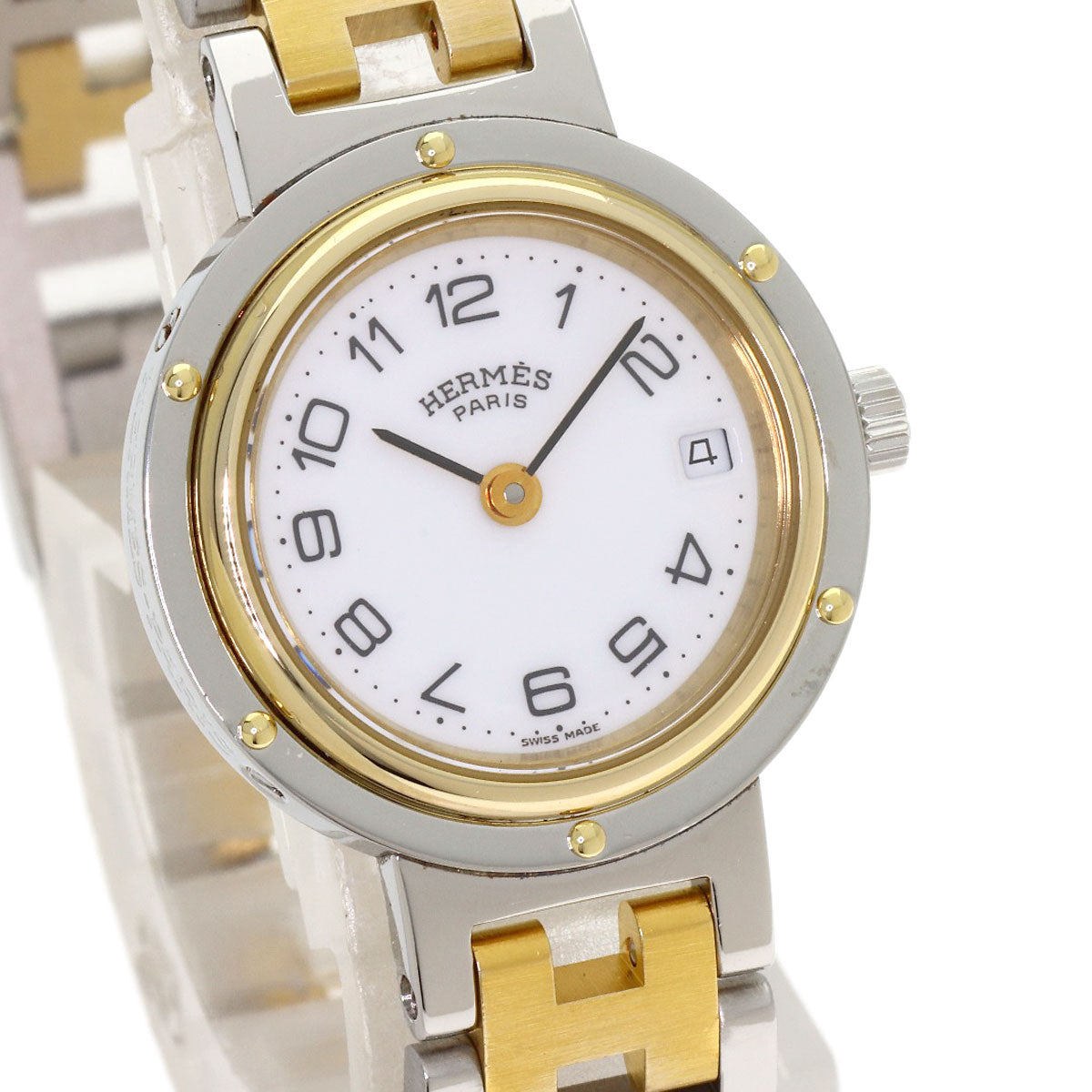 HERMES Clipper Watches Stainless Steel/SSxGP Ladies