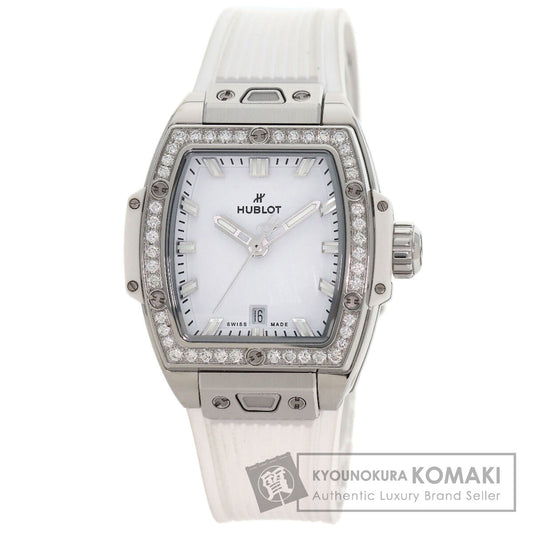 HUBLOT Spirit of Big Bang Steel White Diamond Watches 682.SE.2010.RW.1204 Stainless Steel/Rubber Ladies
