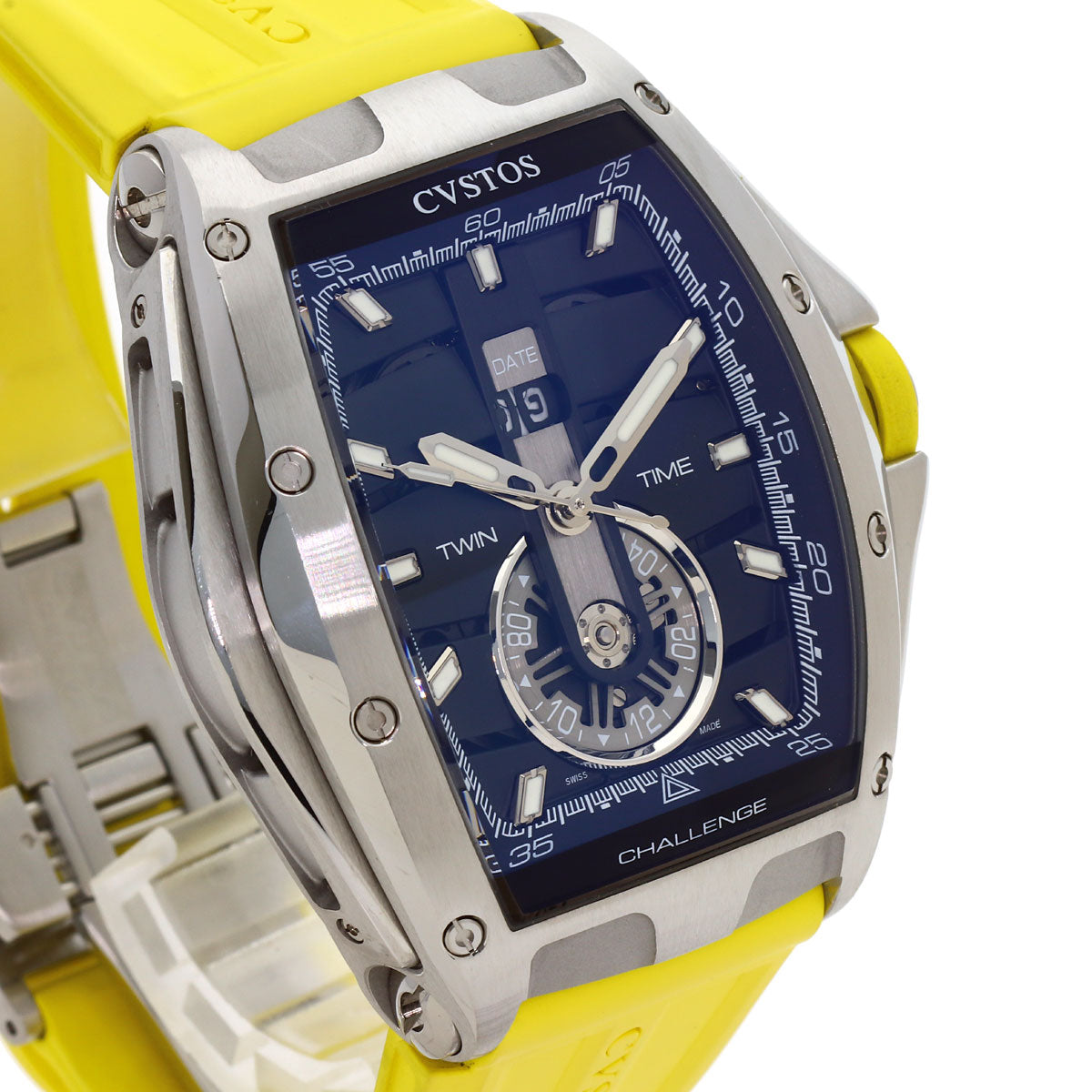 CVSTOS Challenge Racing Twin Time Watches CVT-TW-T-RC Stainless Steel/Rubber mens