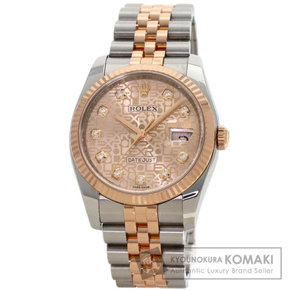 ROLEX DATEJUST 10P Diamond Watches 116231G Stainless Steel/SSxK18PG mens