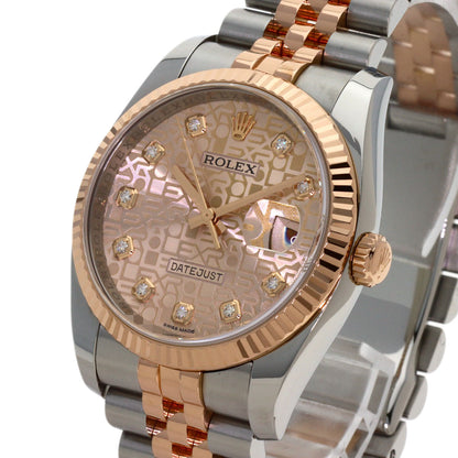 ROLEX DATEJUST 10P Diamond Watches 116231G Stainless Steel/SSxK18PG mens