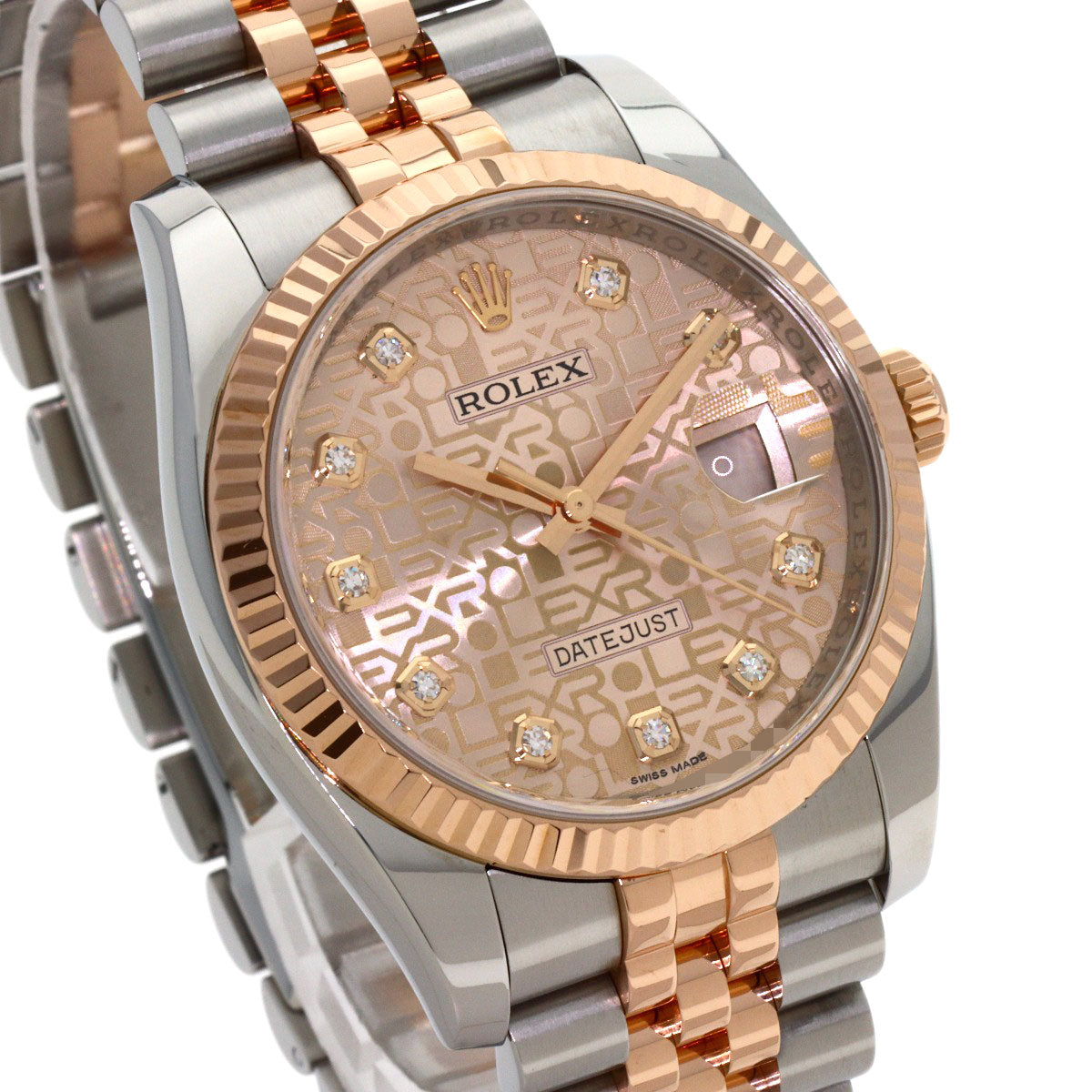 ROLEX DATEJUST 10P Diamond Watches 116231G Stainless Steel/SSxK18PG mens