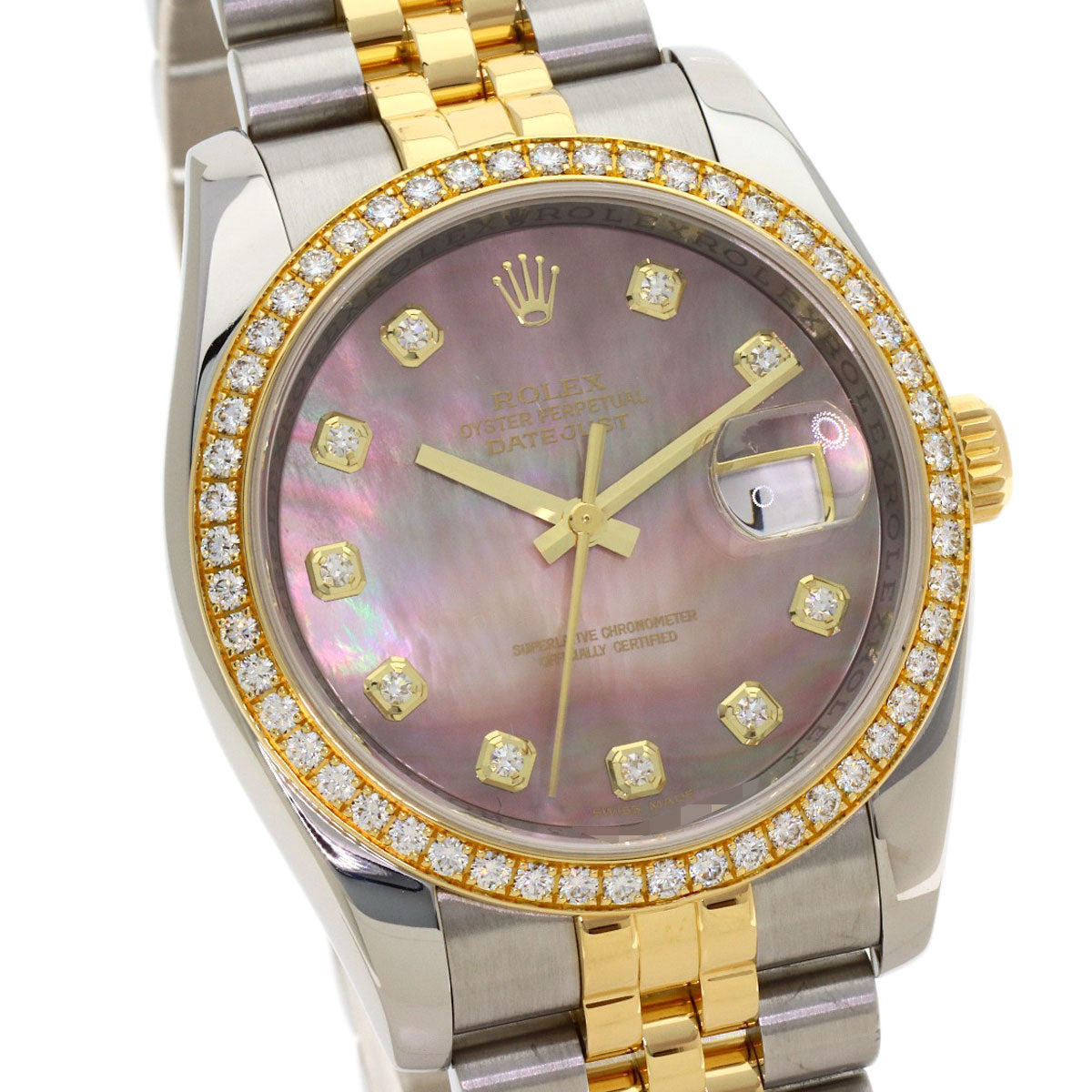 ROLEX Datejust DiamondBezel Watches 116243NG Stainless Steel/SSxK18YG mens