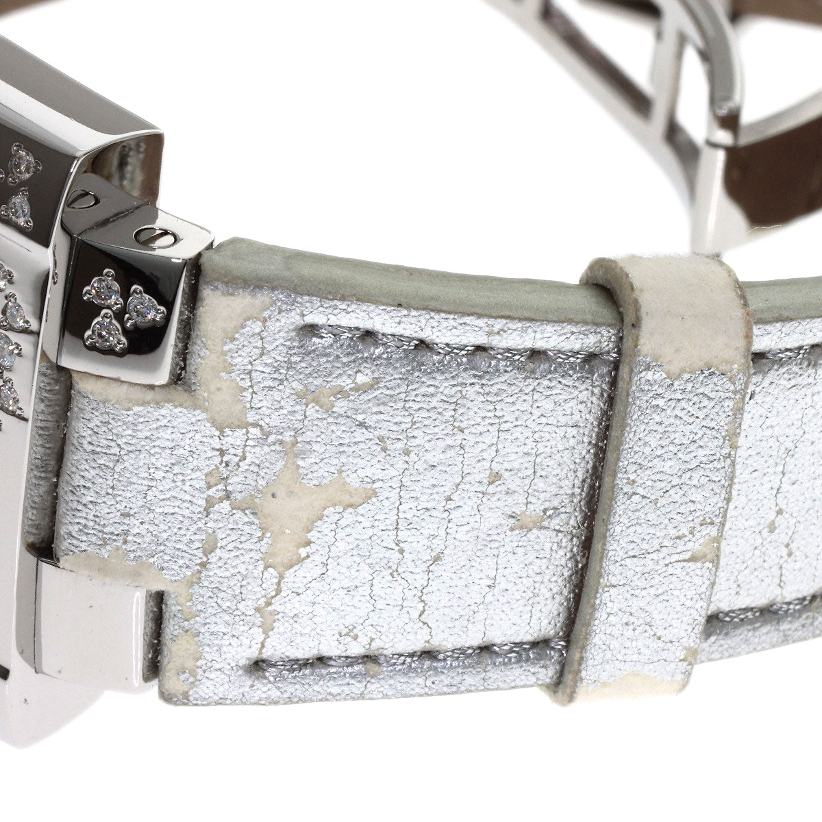 CHRISTIAN DIOR Riva Sparkling Diamond Watches D81-101 Stainless Steel/Leather mens
