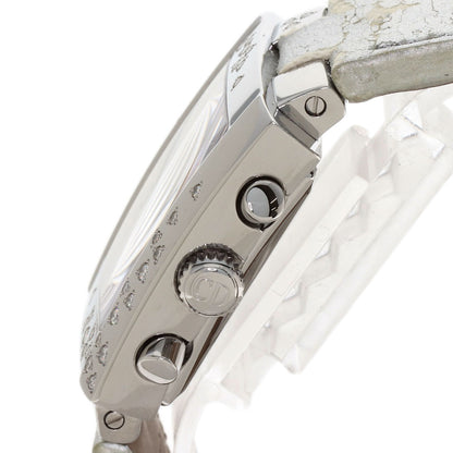 CHRISTIAN DIOR Riva Sparkling Diamond Watches D81-101 Stainless Steel/Leather mens