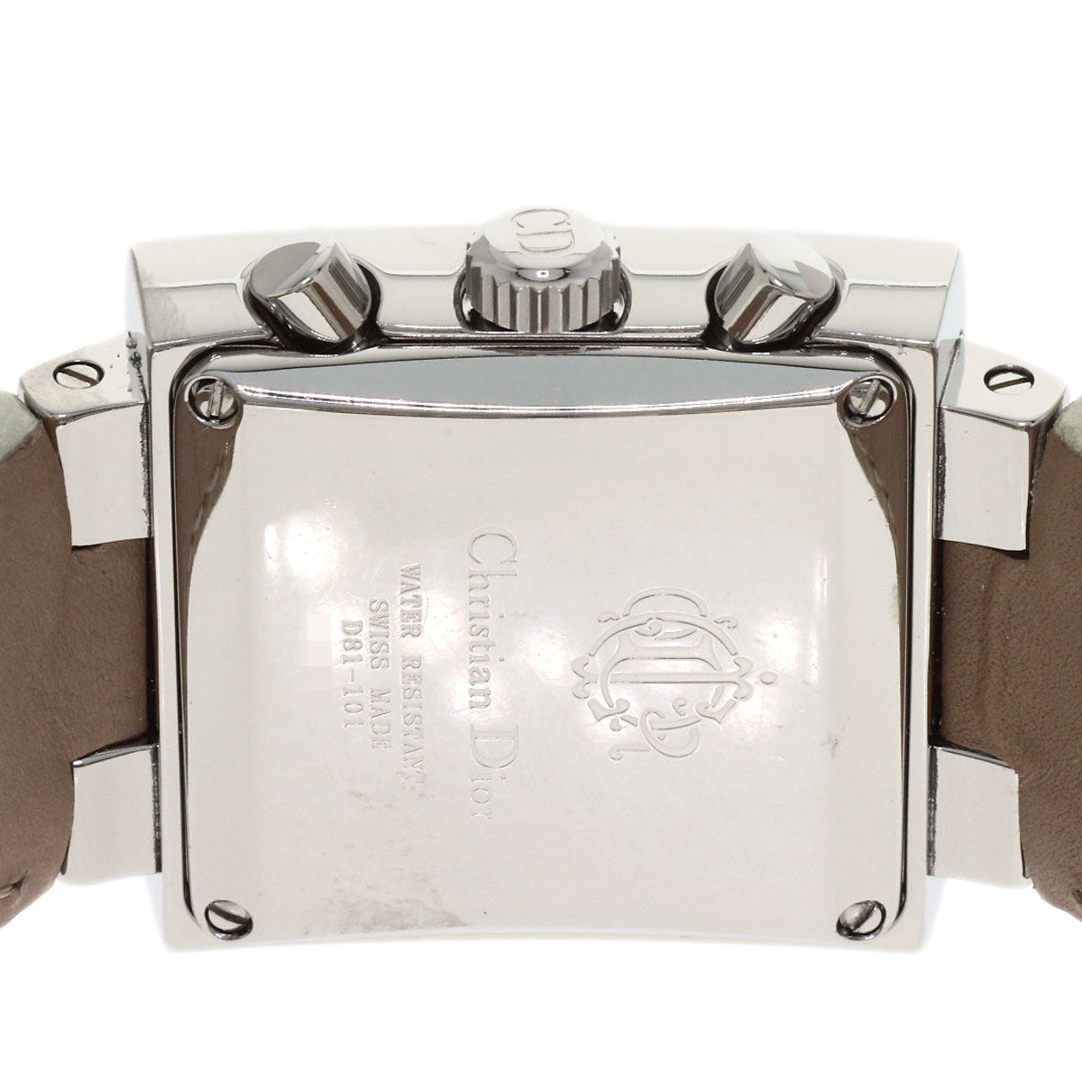 CHRISTIAN DIOR Riva Sparkling Diamond Watches D81-101 Stainless Steel/Leather mens
