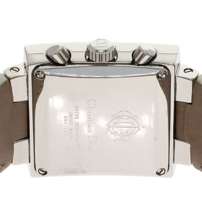 CHRISTIAN DIOR Riva Sparkling Diamond Watches D81-101 Stainless Steel/Leather mens