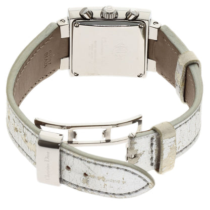 CHRISTIAN DIOR Riva Sparkling Diamond Watches D81-101 Stainless Steel/Leather mens