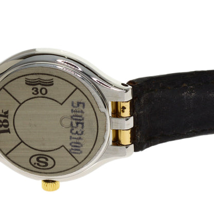 OMEGA Round face Watches Stainless Steel/Leather Ladies
