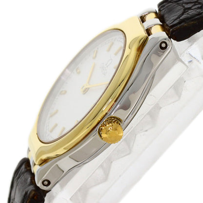 OMEGA Round face Watches Stainless Steel/Leather Ladies