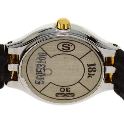 OMEGA Round face Watches Stainless Steel/Leather Ladies