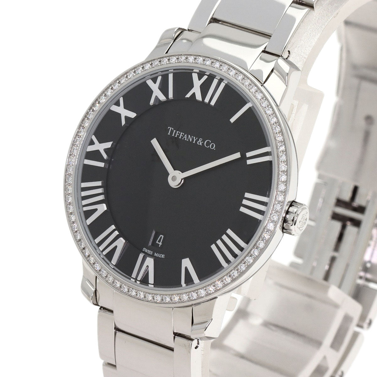 TIFFANY&Co. Atlas 2-Hand Bezel Diamond Watches Stainless Steel/Stainless Steel Ladies