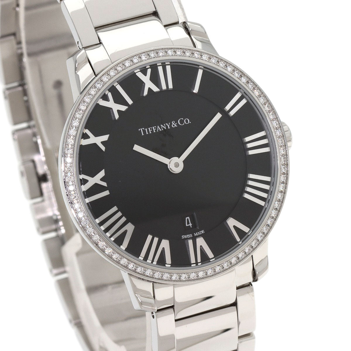 TIFFANY&Co. Atlas 2-Hand Bezel Diamond Watches Stainless Steel/Stainless Steel Ladies