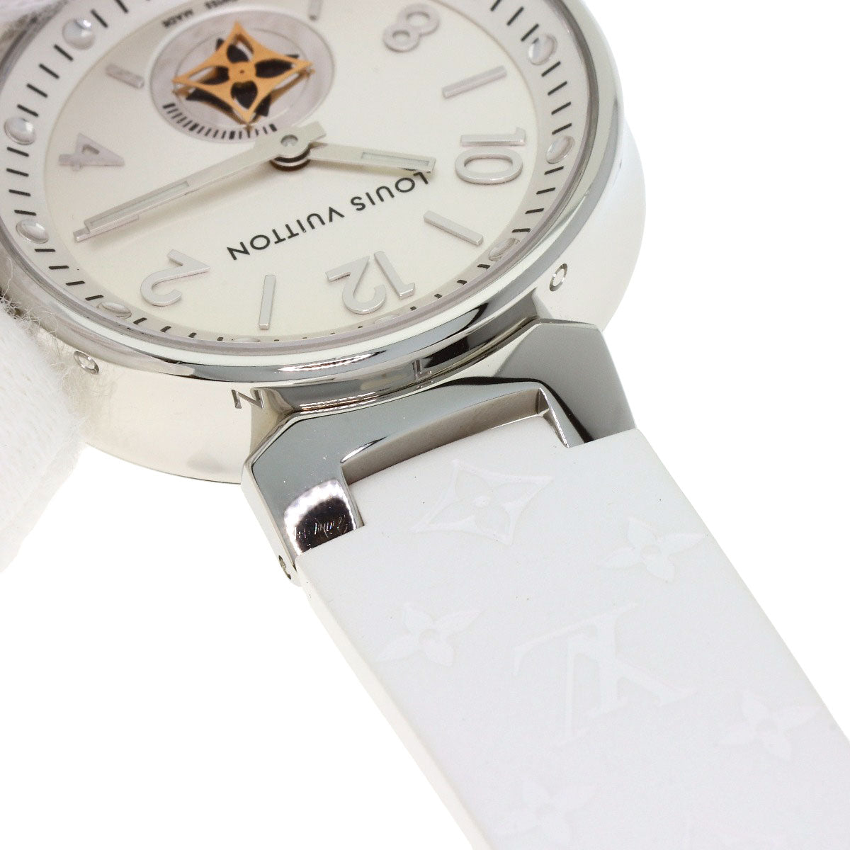 LOUIS VUITTON Tambour Moonstar PM Watches Q8J10 Stainless Steel/Rubber Ladies