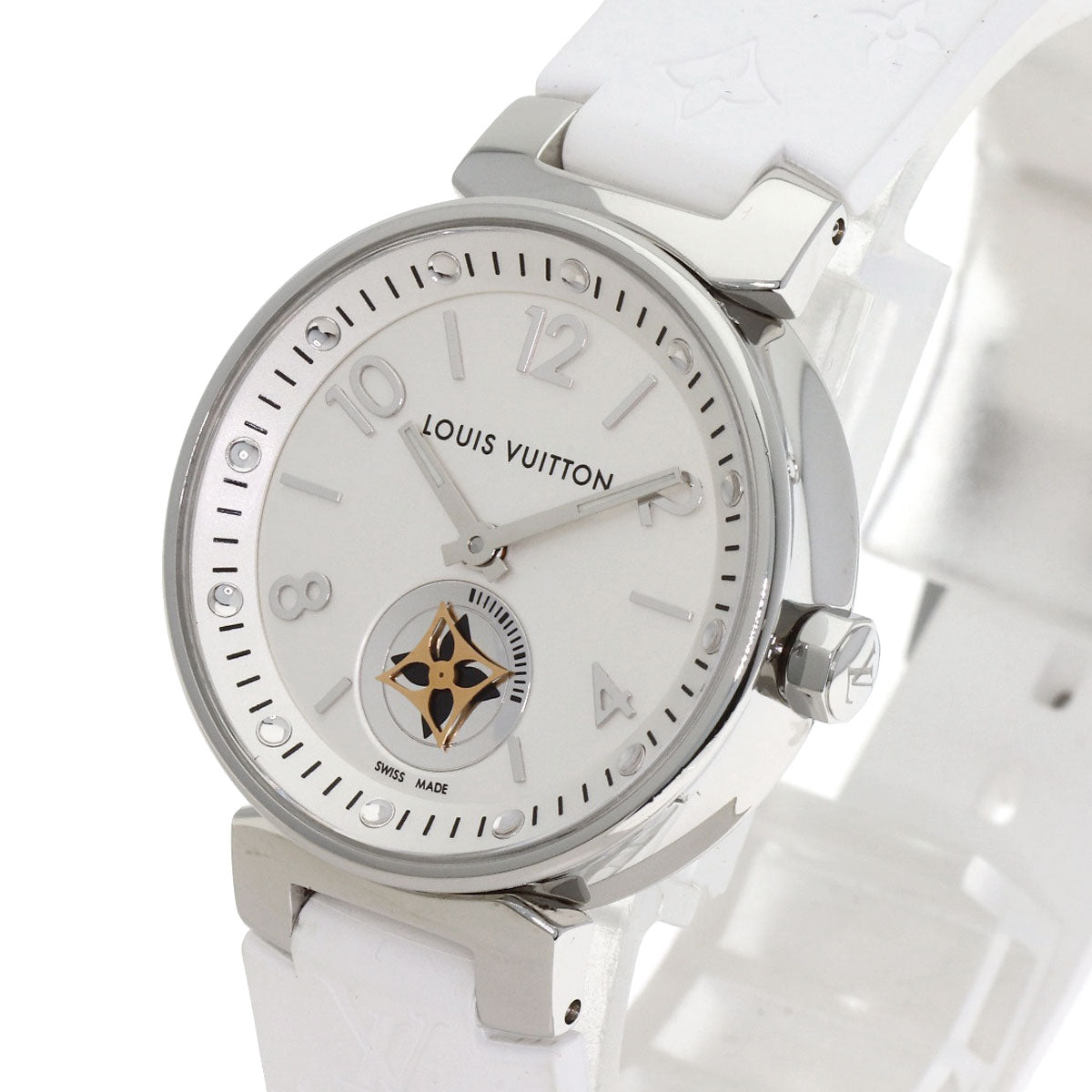 LOUIS VUITTON Tambour Moonstar PM Watches Q8J10 Stainless Steel/Rubber Ladies