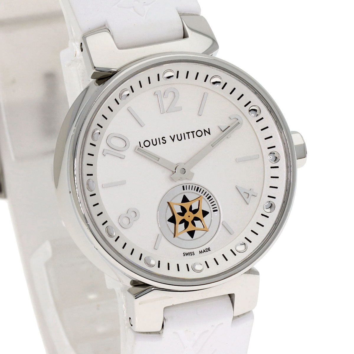 LOUIS VUITTON Tambour Moonstar PM Watches Q8J10 Stainless Steel/Rubber Ladies