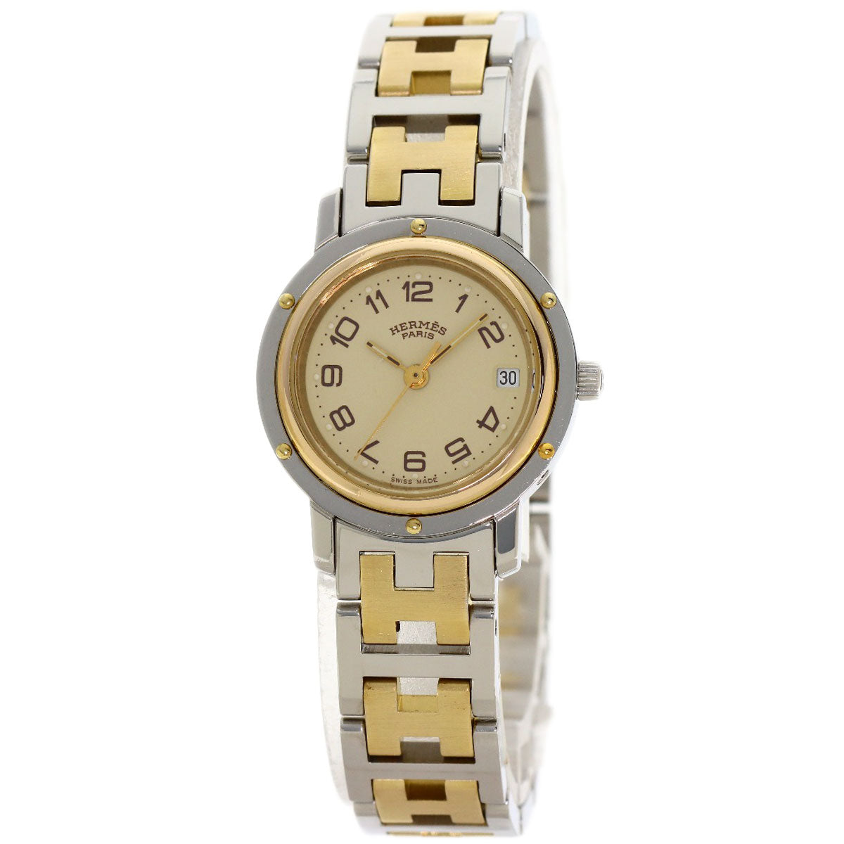 HERMES Clipper Watches CL3.240 Stainless Steel/SSxGP Ladies