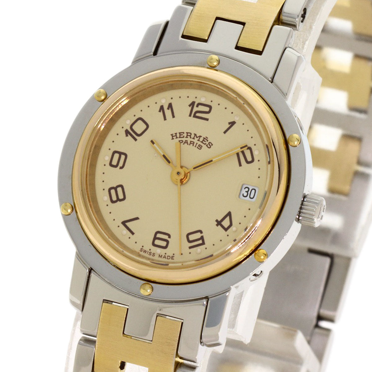 HERMES Clipper Watches CL3.240 Stainless Steel/SSxGP Ladies