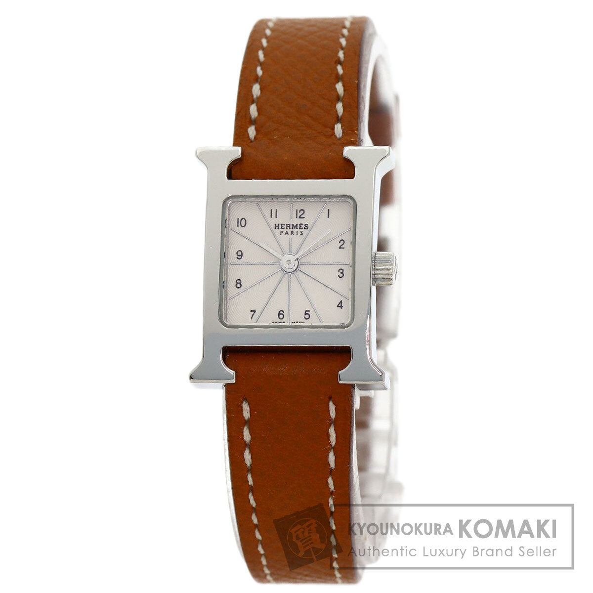 HERMES H watch mini Watches HH1.110 Stainless Steel/Leather Ladies