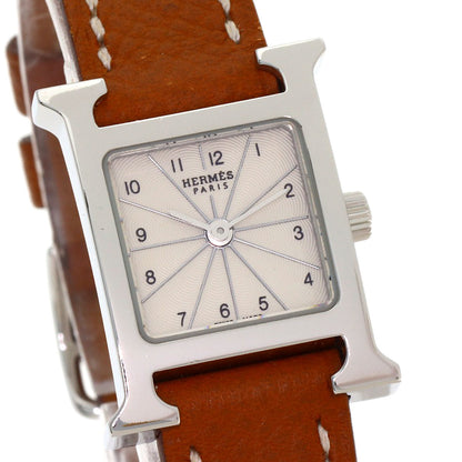 HERMES H watch mini Watches HH1.110 Stainless Steel/Leather Ladies