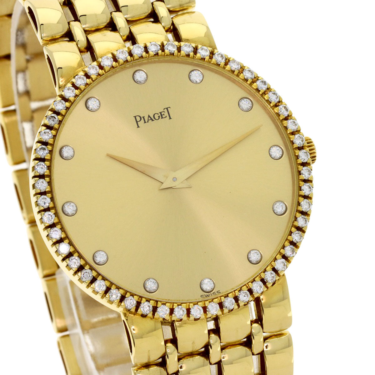 PIAGET Round Face 12P Diamond Watches 8066K61 K18 Yellow Gold/18K Yellow Gold mens