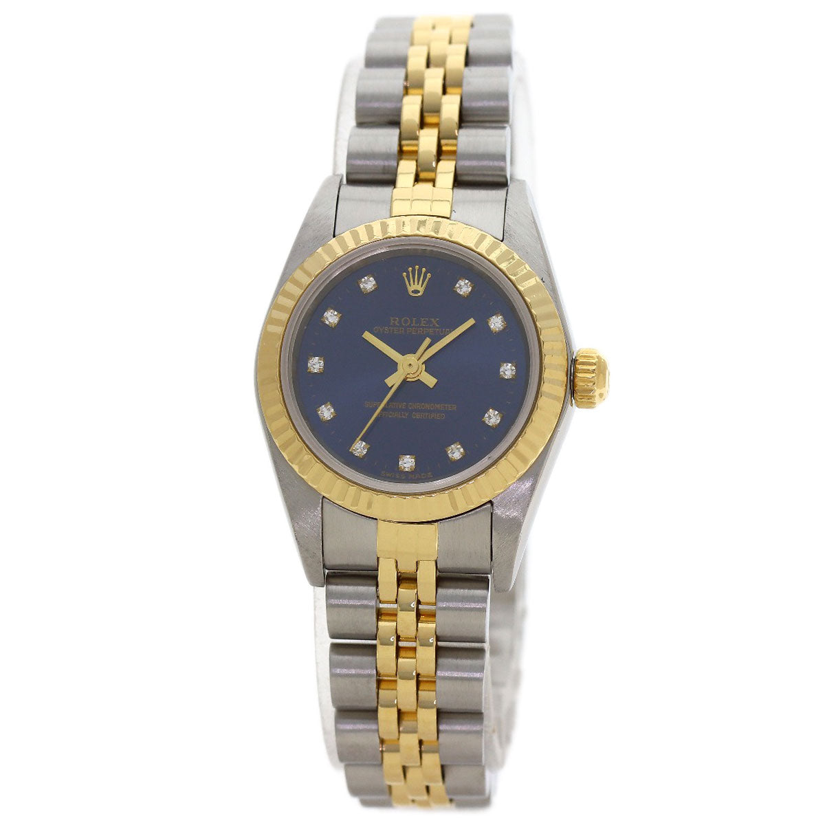 ROLEX Oyster Perpetual 11P Diamond Watches 76193G Stainless Steel/SSxK18YG Ladies