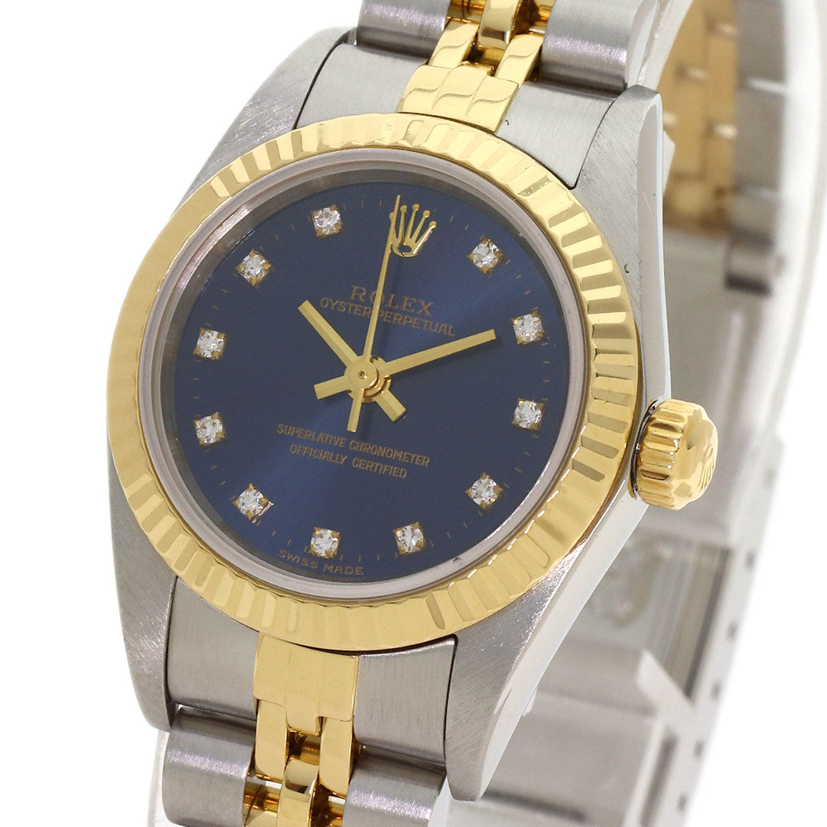 ROLEX Oyster Perpetual 11P Diamond Watches 76193G Stainless Steel/SSxK18YG Ladies